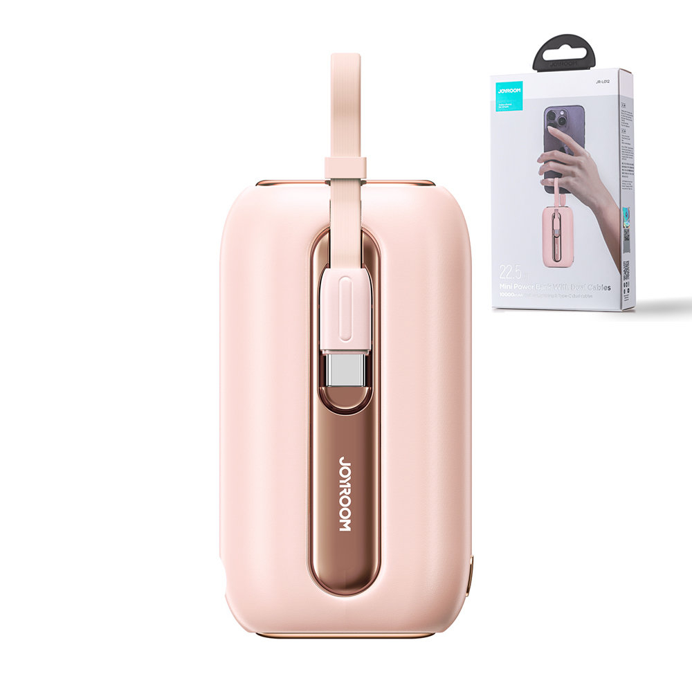 Joyroom powerbank 10000mAh Colorful Series 22.5W with 2 built-in USB C and Lightning cables pink (JR-L012) Joyroom powerbank 10000mAh Colorful Series 22.5W with 2 built-in USB C and Lightning cables pink (JR-L012)
