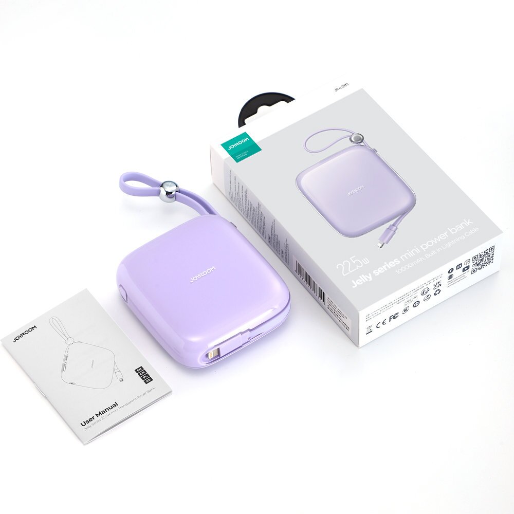 Joyroom powerbank 10000mAh Jelly Series 22.5W with built-in Lightning cable violet (JR-L003) 5