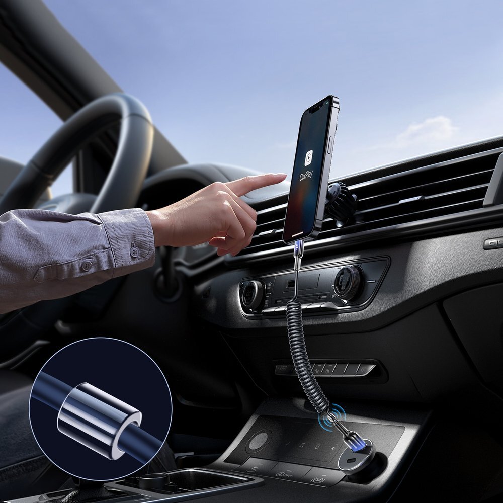 Įkrovimo kabelis Joyroom S-A43 Crystal-Clear Series 3A USB-A – USB-C spiralinis 1.5 m – juodas 3 Įkrovimo kabelis Joyroom S-A43 Crystal-Clear Series 3A USB-A – USB-C spiralinis 1.5 m – juodas 3