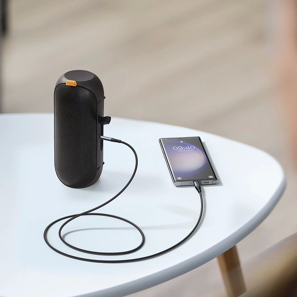 Joyroom SY-A07 Stereo audio AUX kabelis 3.5 mm mini lizdas / USB-C, skirtas telefonui 1.2 m – juodas 7 Joyroom SY-A07 Stereo audio AUX kabelis 3.5 mm mini lizdas / USB-C, skirtas telefonui 1.2 m – juodas 7