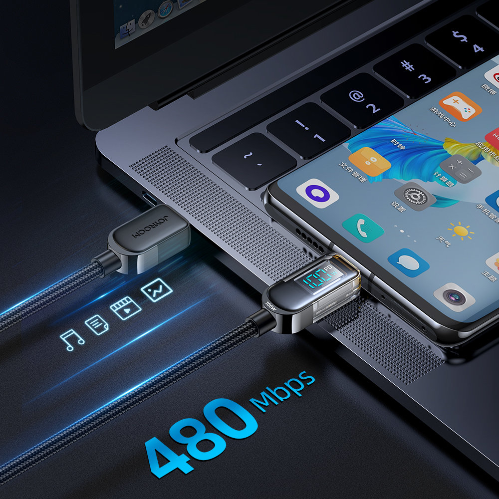 Joyroom USB C - USB C 100W cable for fast charging and data transfer 1.2 m Juodas (S-CC100A4) 6 Joyroom USB C - USB C 100W cable for fast charging and data transfer 1.2 m Juodas (S-CC100A4) 6