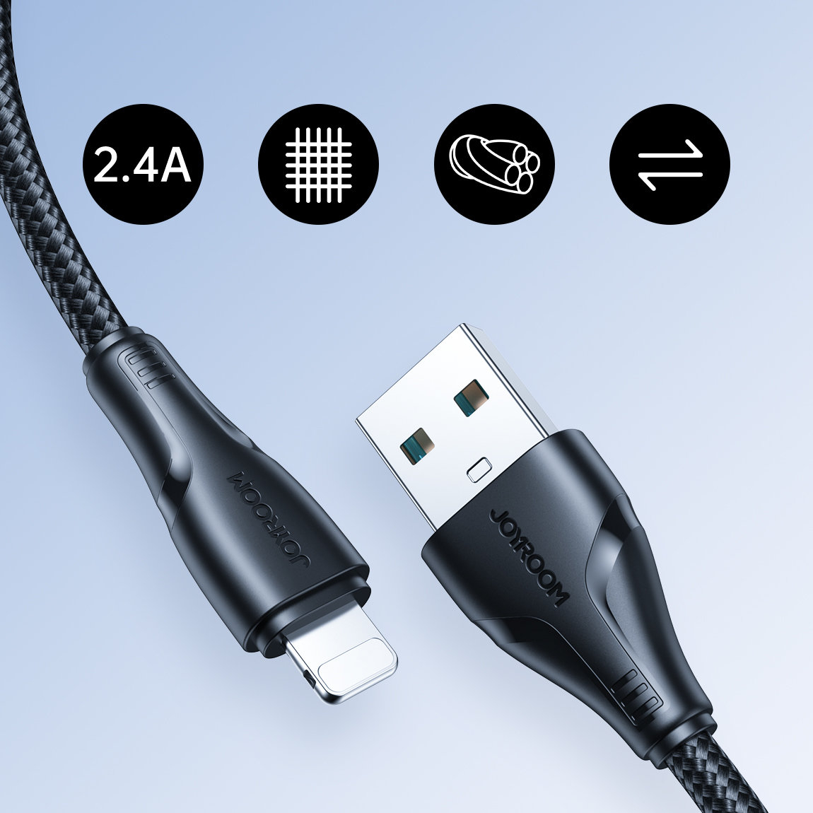 Joyroom cable USB - Lightning 2.4A Surpass Series 1.2 m black (S-UL012A11) 7 Joyroom cable USB - Lightning 2.4A Surpass Series 1.2 m black (S-UL012A11) 7