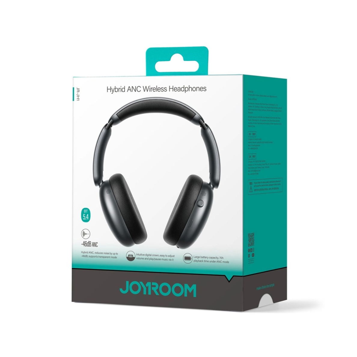 Joyroom JR-JH1 J-Head Series belaidės ausinės su ANC Bluetooth – juodos 6 Joyroom JR-JH1 J-Head Series belaidės ausinės su ANC Bluetooth – juodos 6