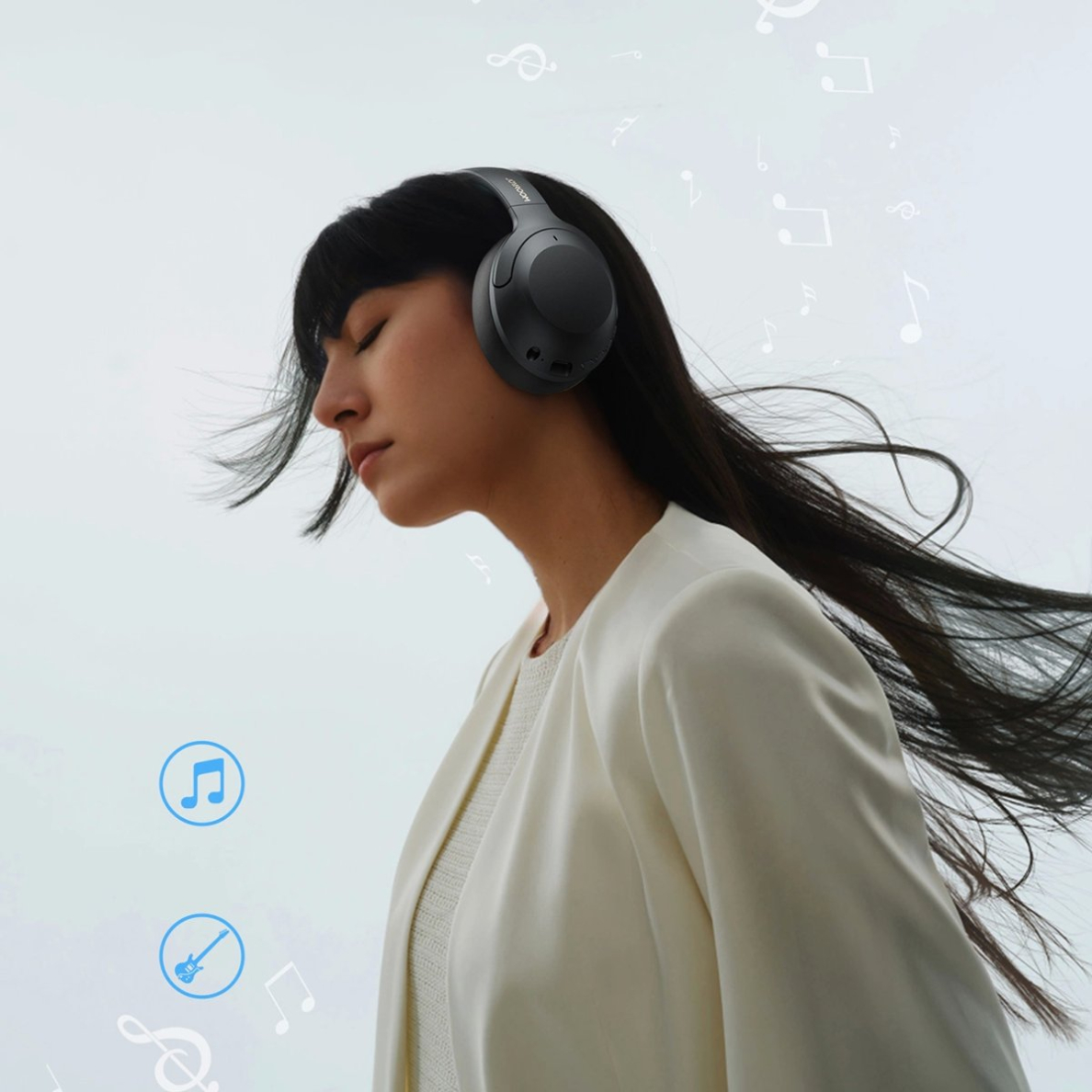 Joyroom JR-JH2 J-Head Series belaidės ausinės su ANC Bluetooth – juodos 17