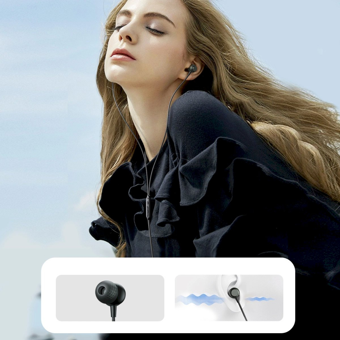 Joyroom JR-EC06 USB-C in-ear ausinės – pilkos 8