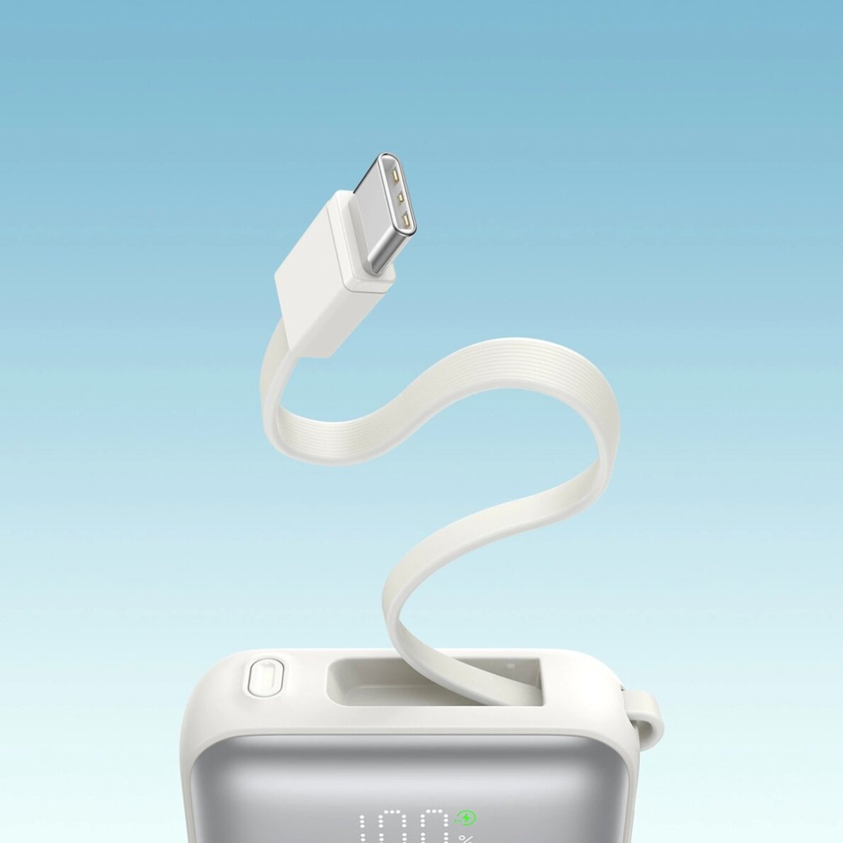 Išorinė baterija Power Bank Joyroom JR-PBF27 10000mAh 22.5W su įmontuotais USB-C ir Lightning kabeliais – balta 12 Išorinė baterija Power Bank Joyroom JR-PBF27 10000mAh 22.5W su įmontuotais USB-C ir Lightning kabeliais – balta 12