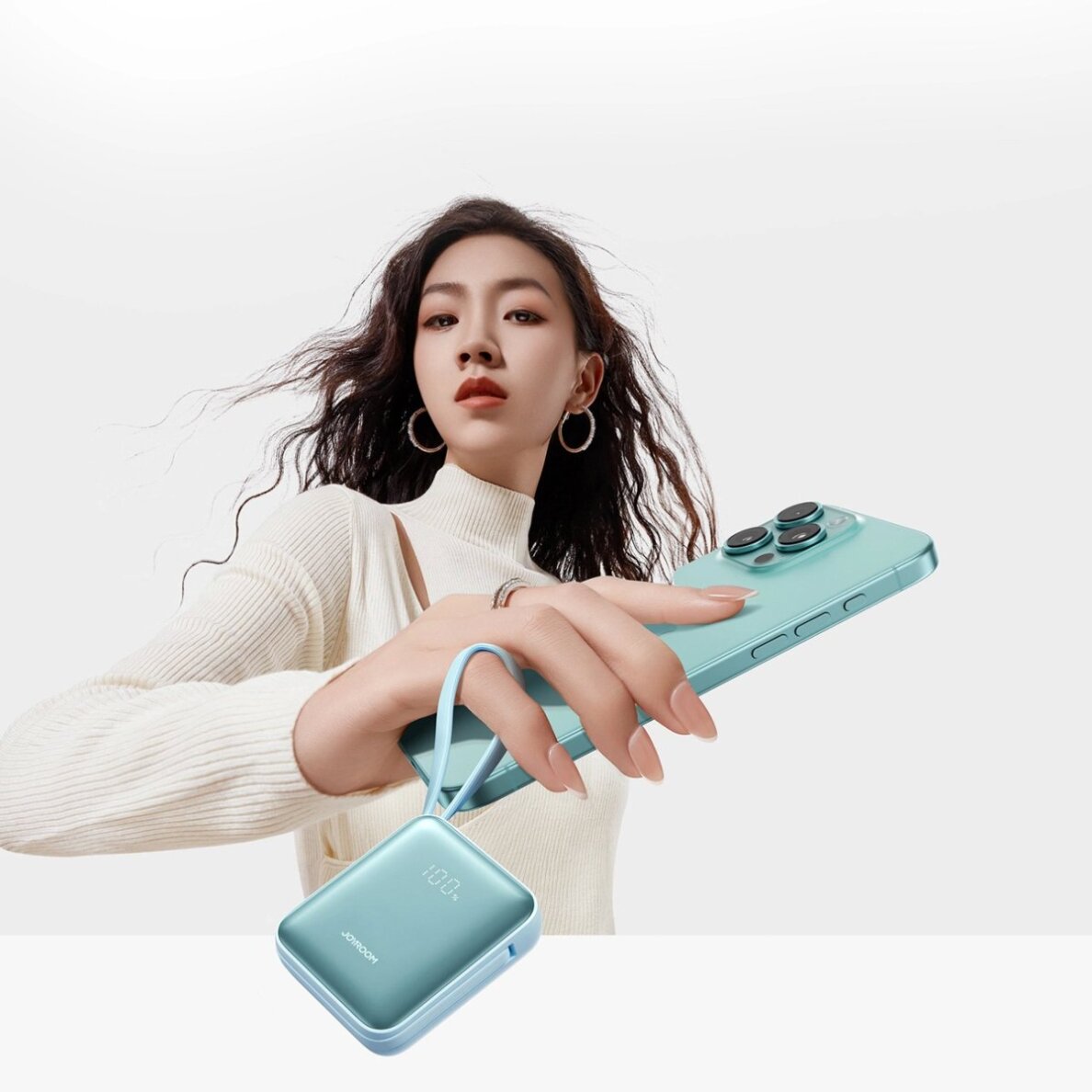 Išorinė baterija Power Bank Joyroom JR-PBF27 22.5W 10000mAh su dviem įmontuotais kabeliais – mėlyna 6 Išorinė baterija Power Bank Joyroom JR-PBF27 22.5W 10000mAh su dviem įmontuotais kabeliais – mėlyna 6