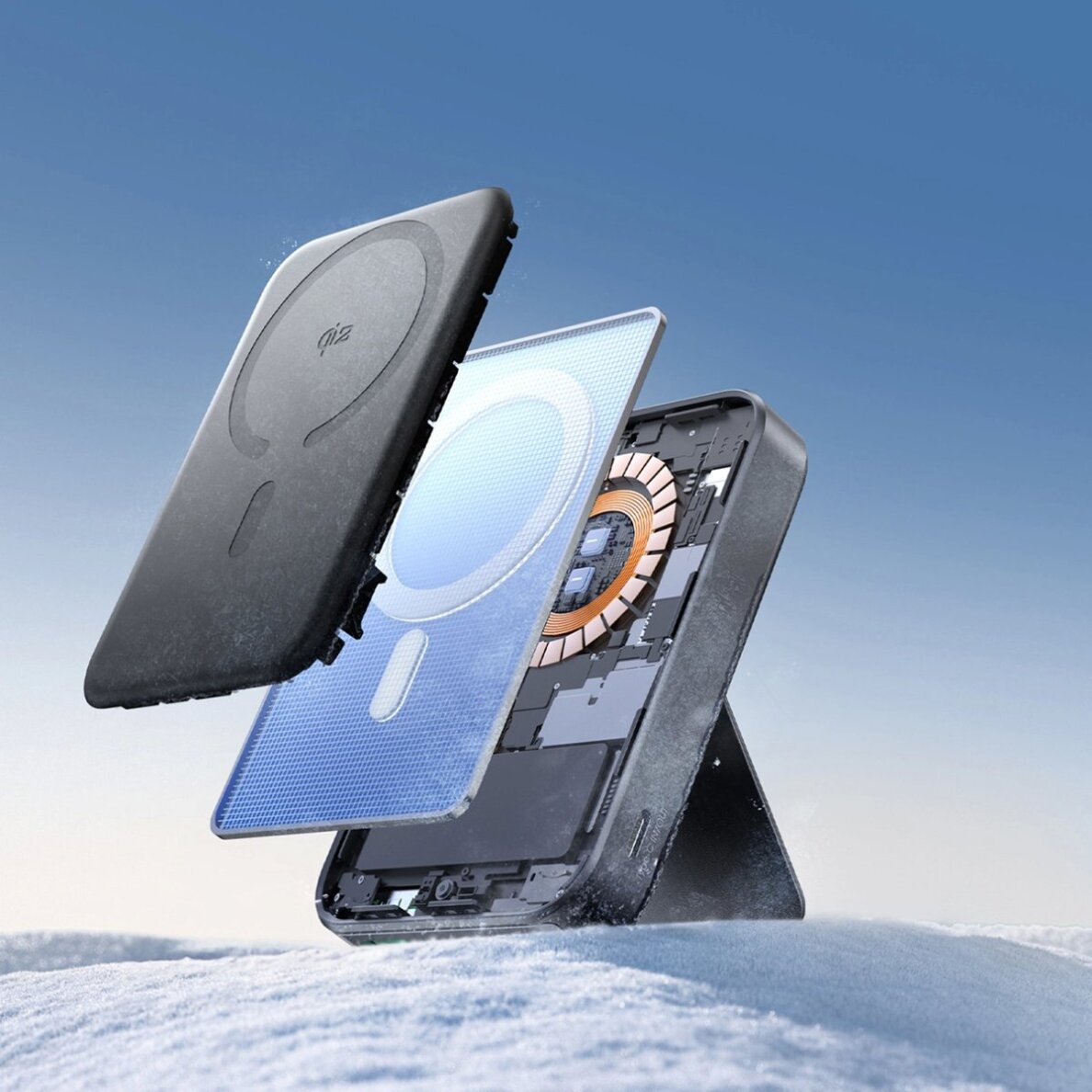 Išorinė baterija Power Bank Joyroom JR-PBM11 10000mAh 22.5W Qi2, MagSafe suderinama, su stovu – juoda 12