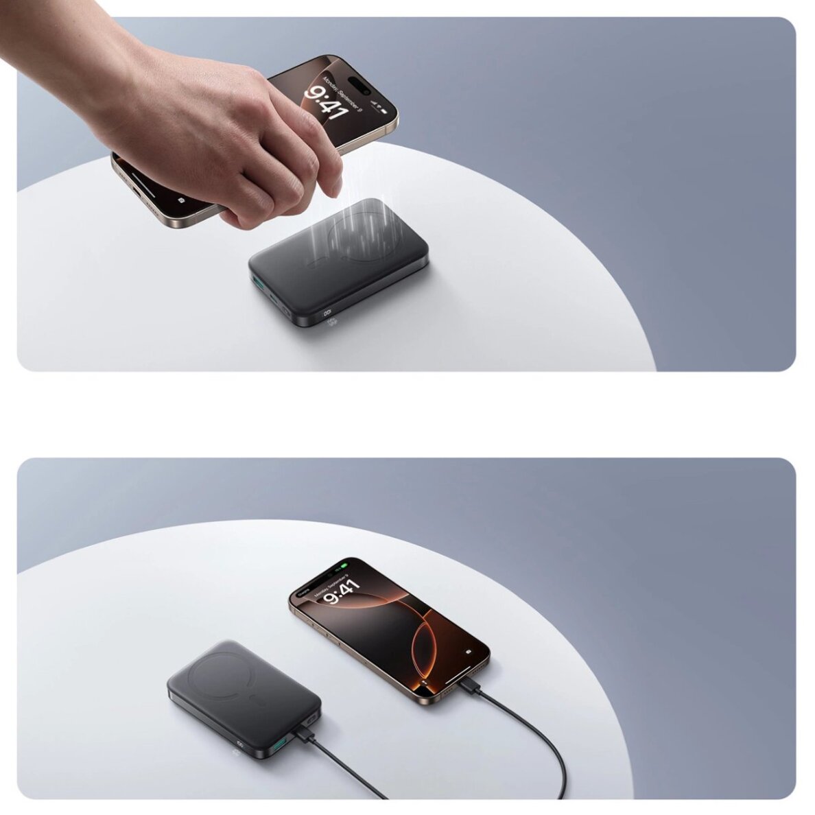 Išorinė baterija Power Bank Joyroom JR-PBM12 10000mAh 22.5W Qi2, MagSafe suderinama, su žiediniu stovu – juoda 10 Išorinė baterija Power Bank Joyroom JR-PBM12 10000mAh 22.5W Qi2, MagSafe suderinama, su žiediniu stovu – juoda 10