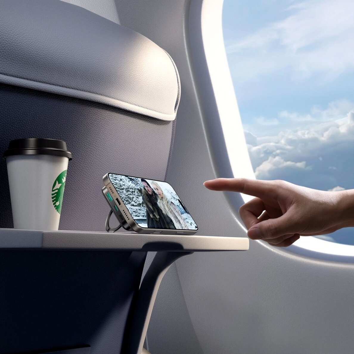 Išorinė baterija Power Bank Joyroom JR-PBM12 10000mAh 22.5W Qi2, MagSafe suderinama, su žiediniu stovu – juoda 8