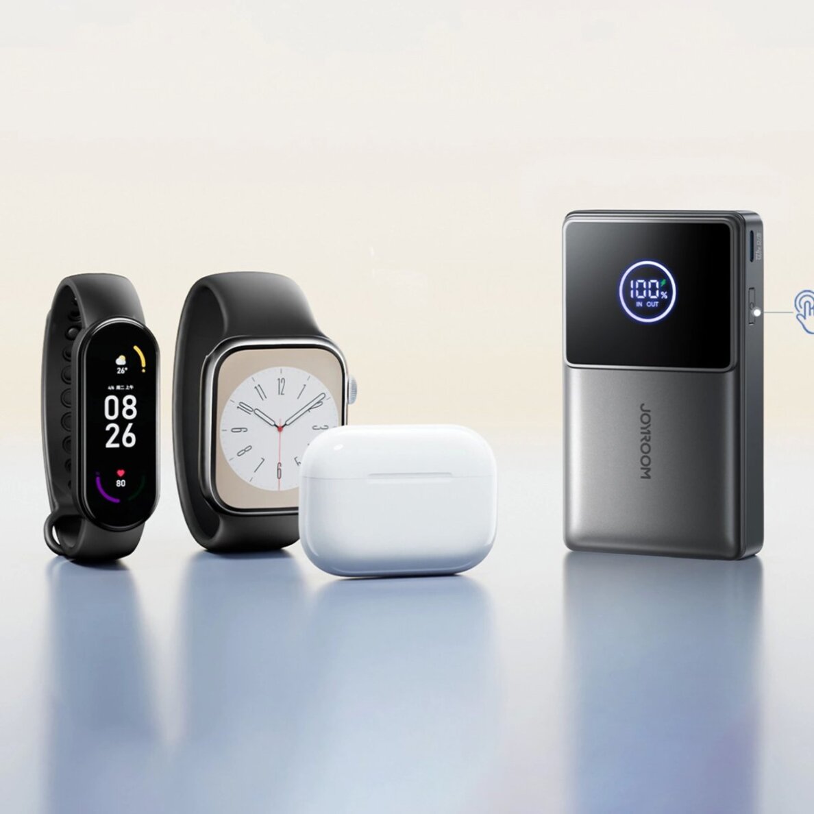 Išorinė baterija Power Bank Joyroom JR-PR1 10000mAh 22.5W su įtraukiamu USB-C kabeliu – juoda 10