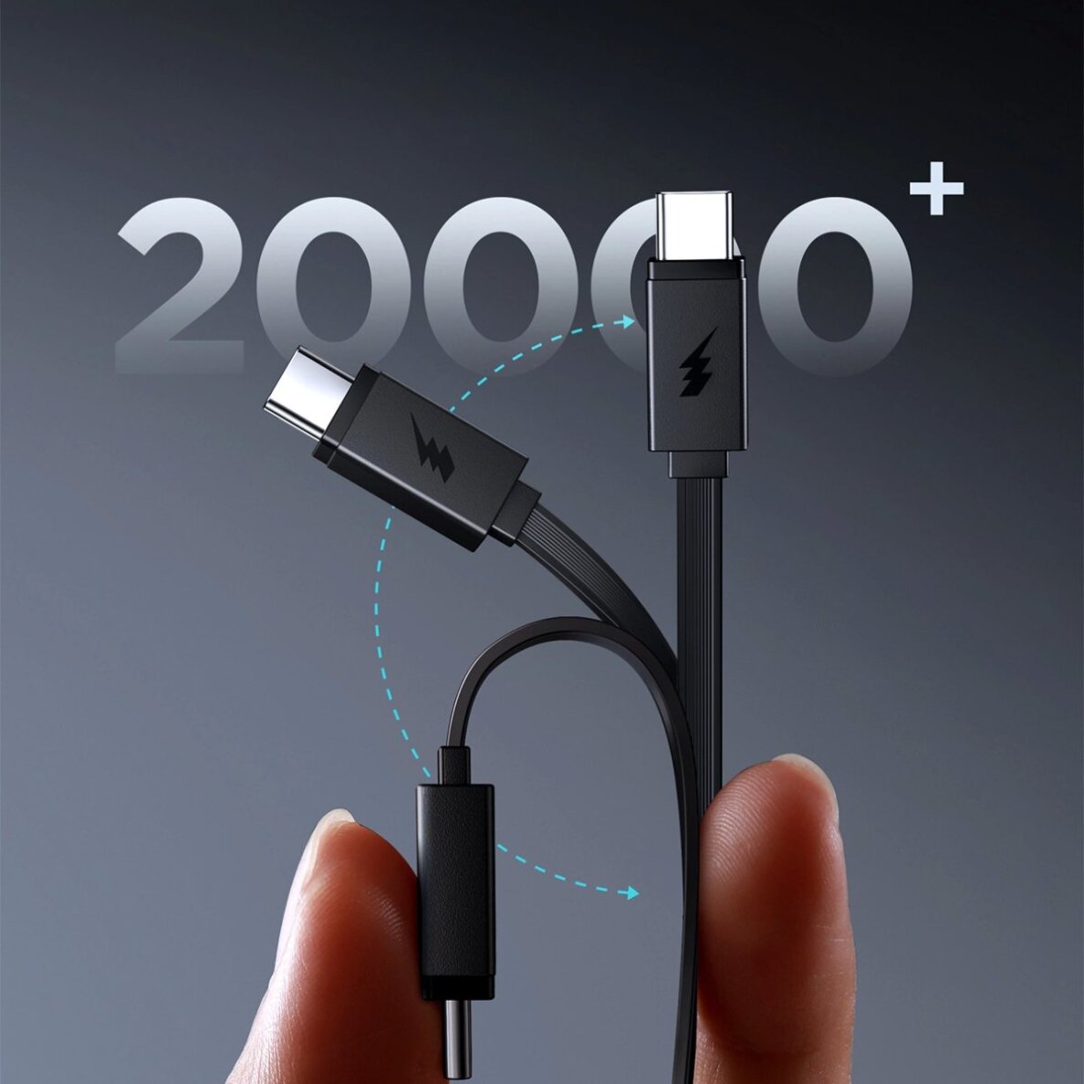 Išorinė baterija Power Bank Joyroom JR-PR1 10000mAh 22.5W su įtraukiamu USB-C kabeliu – juoda 8