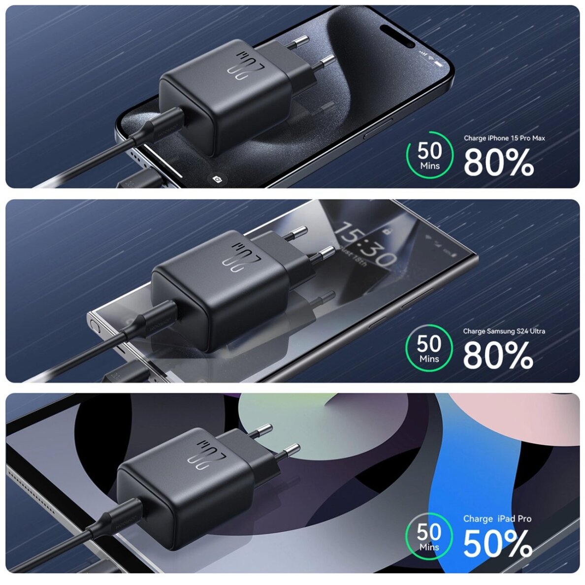 Sieninis įkroviklis Joyroom JR-TCF20 USB-C PD 20W – juodas 10 Sieninis įkroviklis Joyroom JR-TCF20 USB-C PD 20W – juodas 10