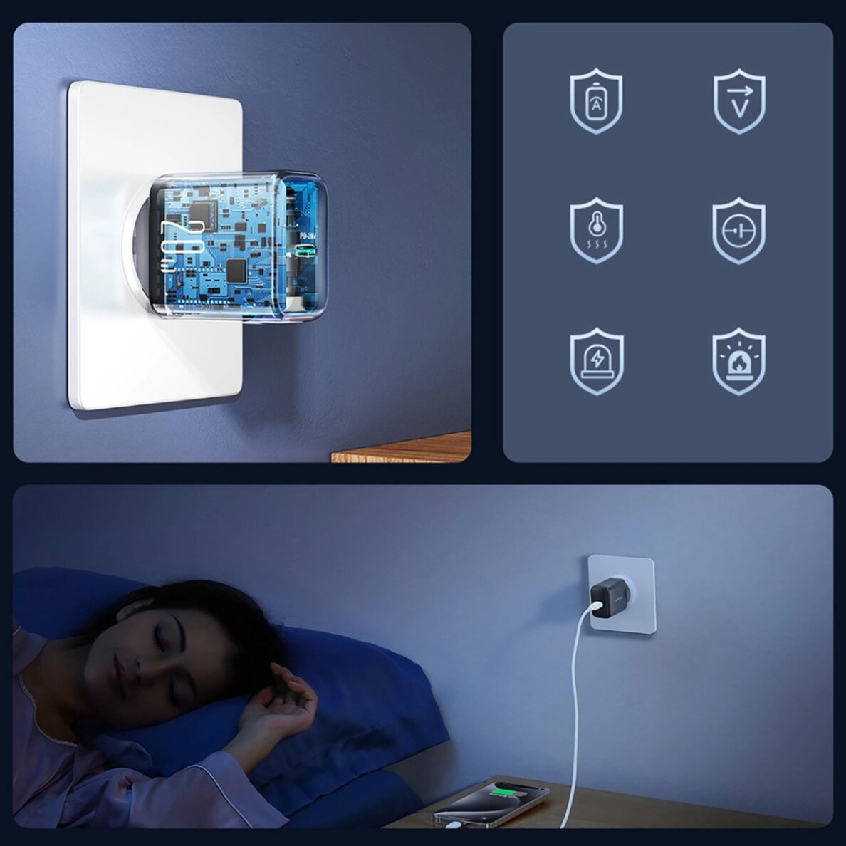 Sieninis įkroviklis Joyroom JR-TCF20 USB-C PD 20W – juodas 9