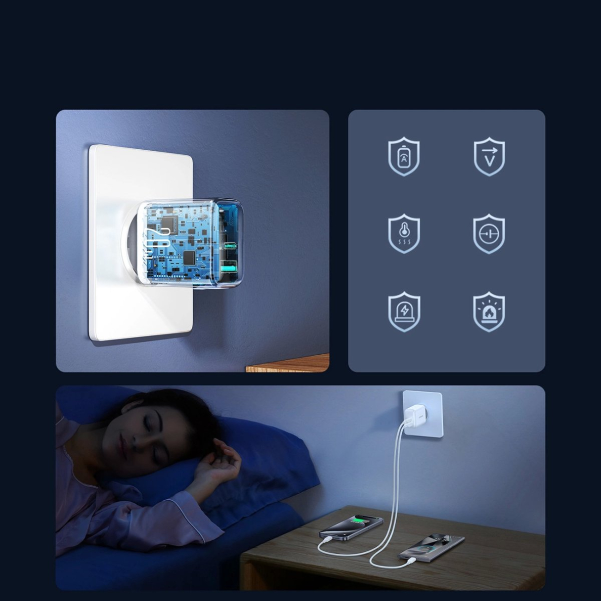 Joyroom JR-TCF21 tinklo įkroviklis USB-C / USB-A 20W PD / QC 3.0 – baltas 11