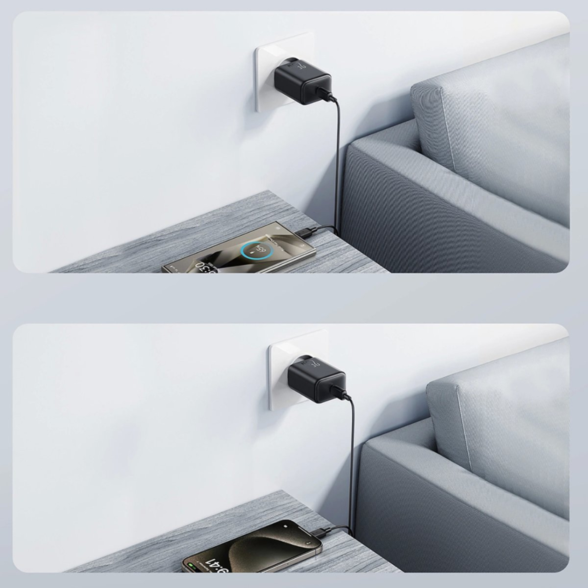 Joyroom JR-TCF23 tinklo įkroviklis USB-C 25W SFC / PPS / PD – juodas + USB-C / USB-C kabelis 1 m 12