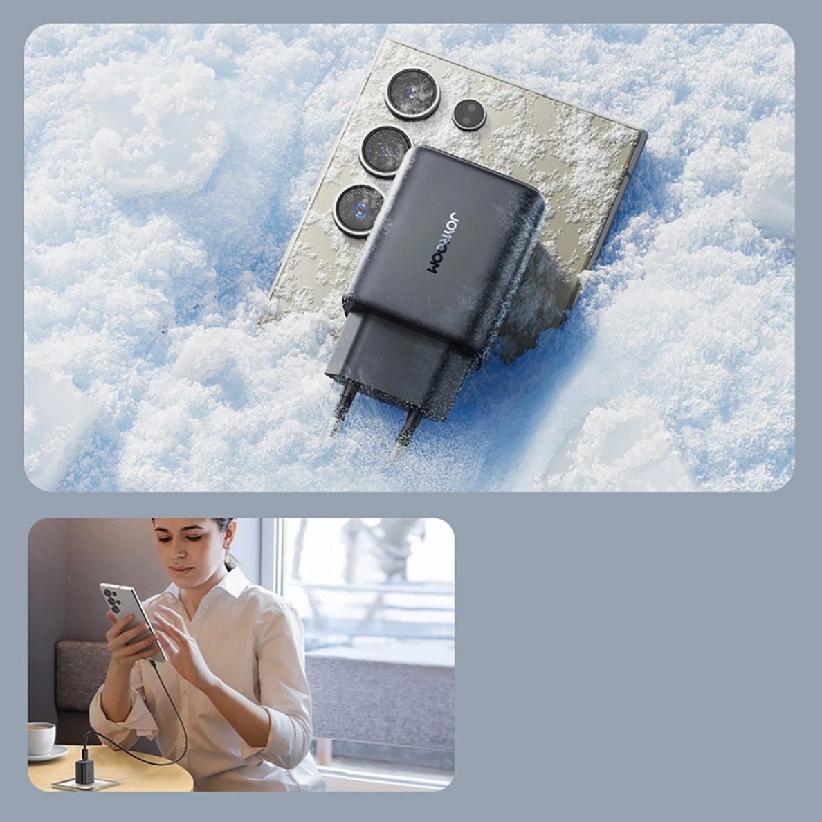 Joyroom JR-TCF23 tinklo įkroviklis USB-C 25W SFC / PPS / PD – juodas + USB-C / USB-C kabelis 1 m 8 Joyroom JR-TCF23 tinklo įkroviklis USB-C 25W SFC / PPS / PD – juodas + USB-C / USB-C kabelis 1 m 8