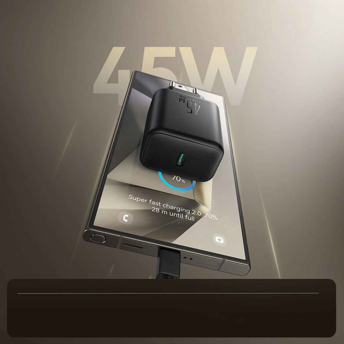 Joyroom JR-TCG13 45W GaN sieninis įkroviklis skirtas Samsung Ultra – juodas 7