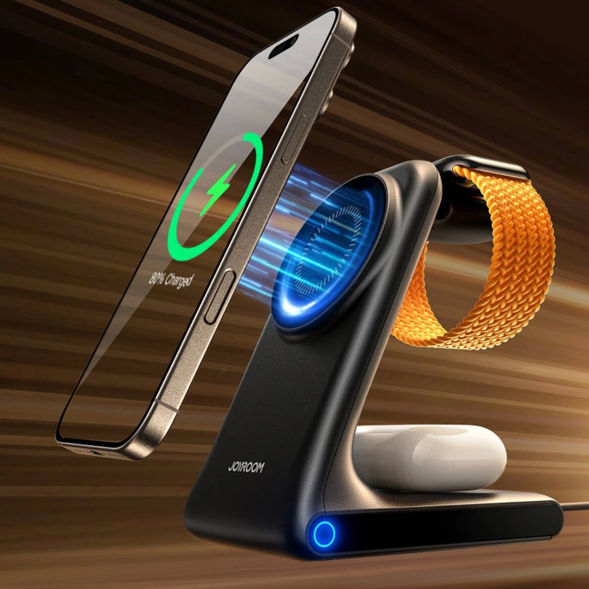 Belaidis įkroviklis Joyroom JR-W15 3in1 stotelė su MagSafe – juoda 10