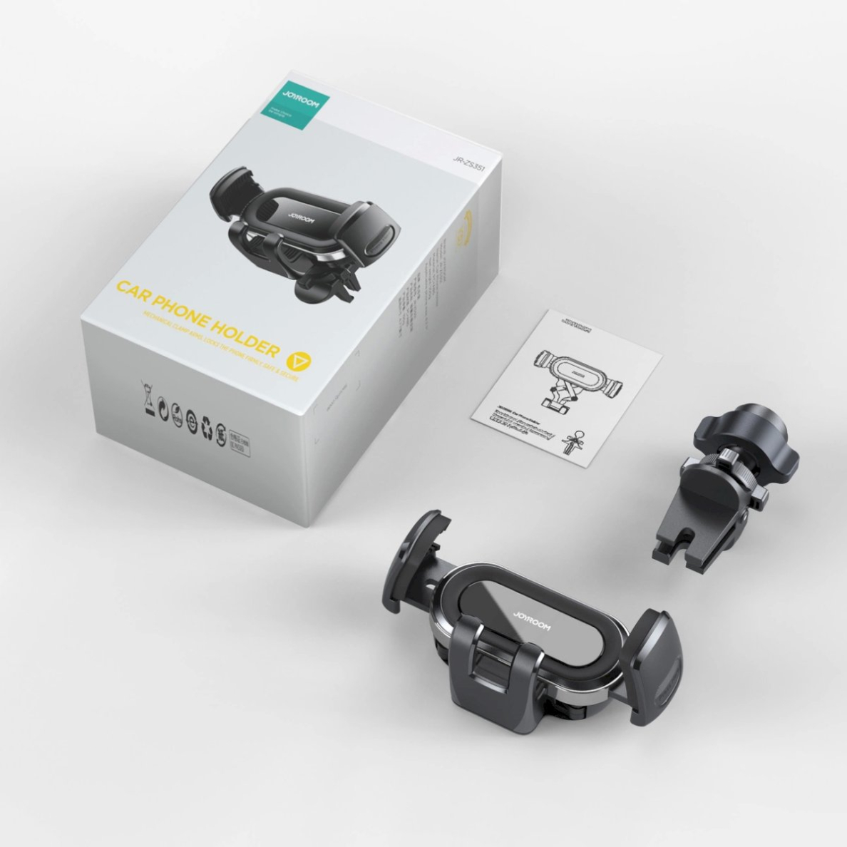 Joyroom JR-ZS351 Telfono laikiklis air vent - silver 6 Joyroom JR-ZS351 Telfono laikiklis air vent - silver 6