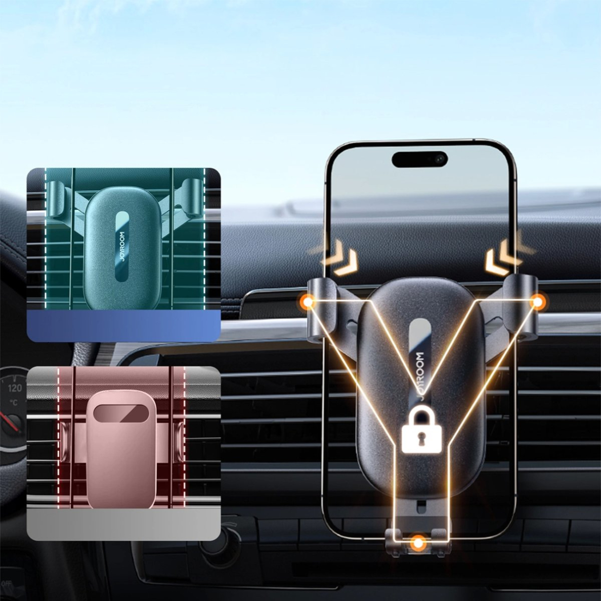 Joyroom JR-ZS392 Automobilinis telefono laikiklis (oro angai) – juodas 10