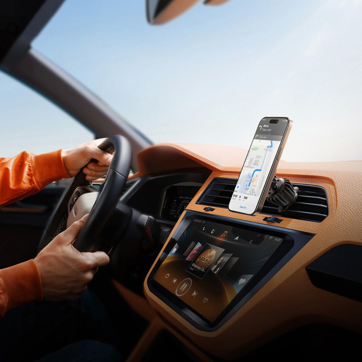 Joyroom JR-ZS406 Magnetinis automobilinis oro angos laikiklis – juodas 12