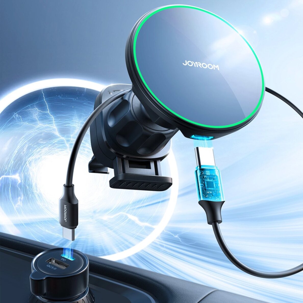 Automobilinis laikiklis Joyroom JR-ZS412 su Qi2 15W įkrovikliu, montuojamas į oro angą – juodas 7 Automobilinis laikiklis Joyroom JR-ZS412 su Qi2 15W įkrovikliu, montuojamas į oro angą – juodas 7