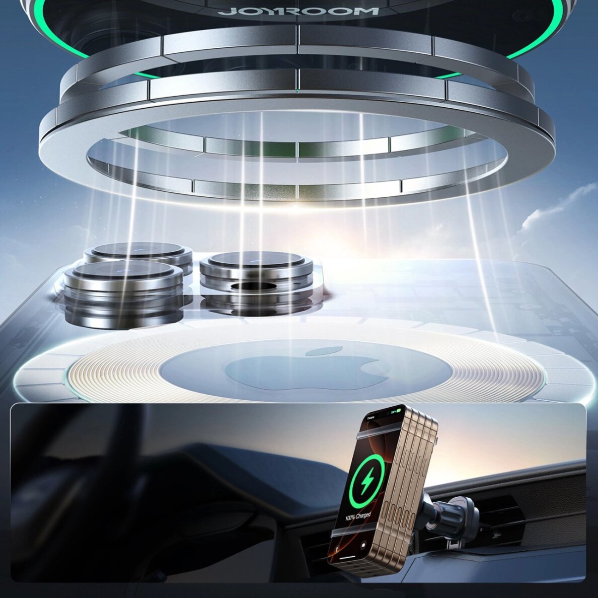 Automobilinis laikiklis Joyroom JR-ZS412 su Qi2 15W įkrovikliu, montuojamas į oro angą – juodas 9 Automobilinis laikiklis Joyroom JR-ZS412 su Qi2 15W įkrovikliu, montuojamas į oro angą – juodas 9