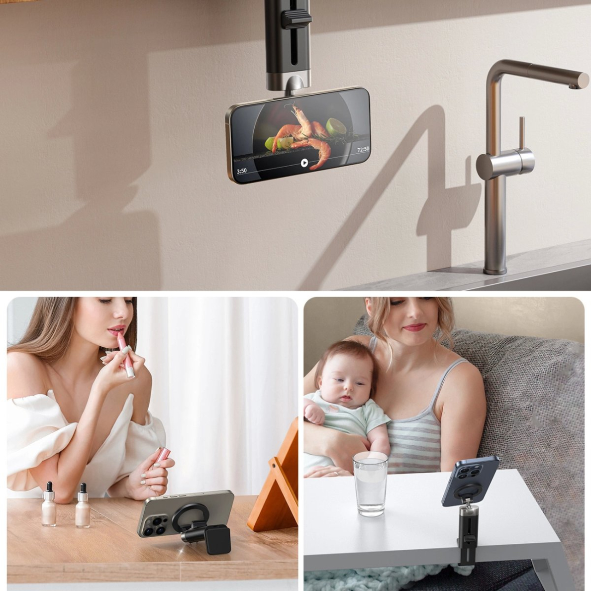 Joyroom JR-ZS413 Magnetinis kelioninis stovas, skirtas 4.7–7.0" telefonui – juodas 13