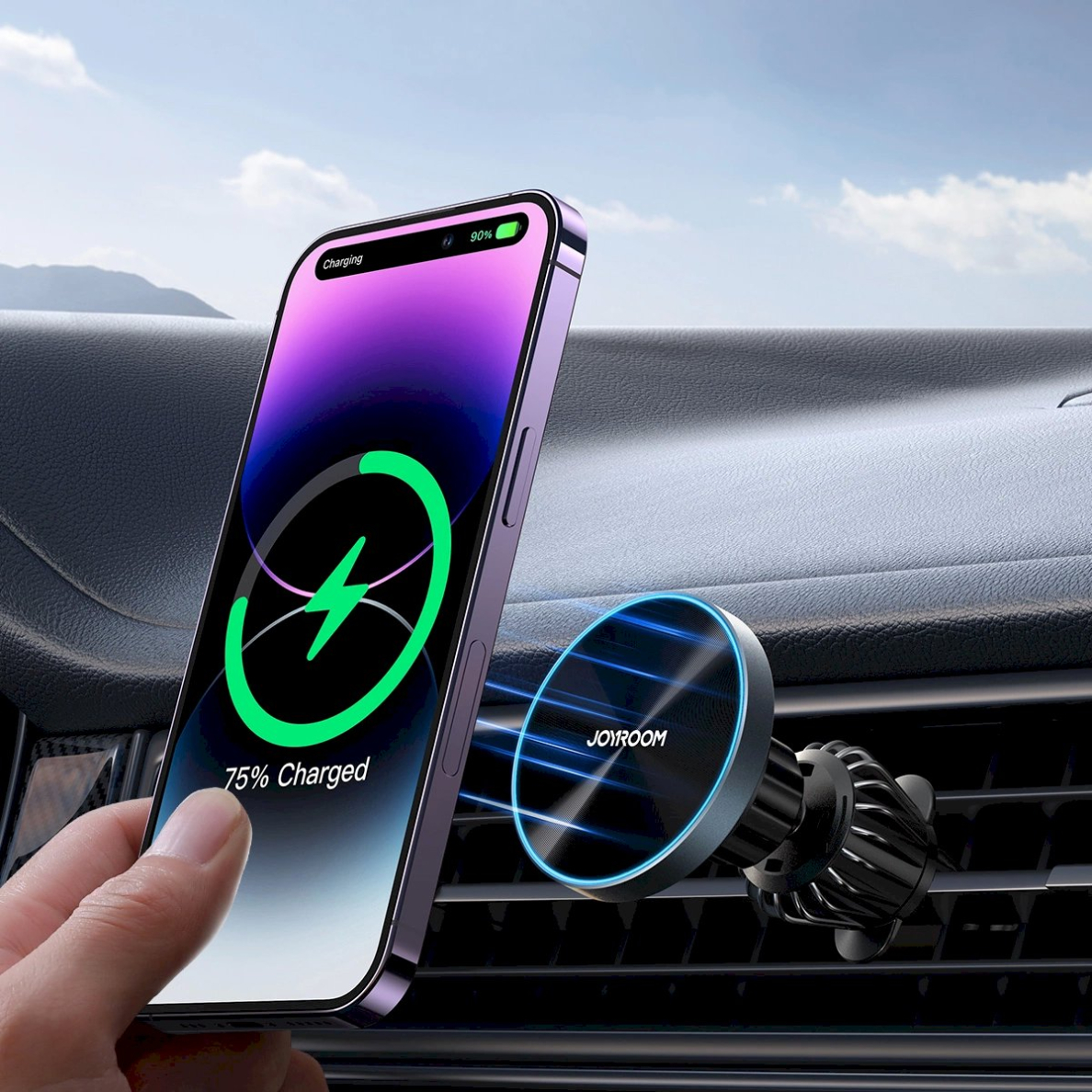 Joyroom JR-ZS240 Pro Magnetinis automobilinis laikiklis su 15W belaidžiu įkrovikliu, skirtas oro angai – juodas 7 Joyroom JR-ZS240 Pro Magnetinis automobilinis laikiklis su 15W belaidžiu įkrovikliu, skirtas oro angai – juodas 7