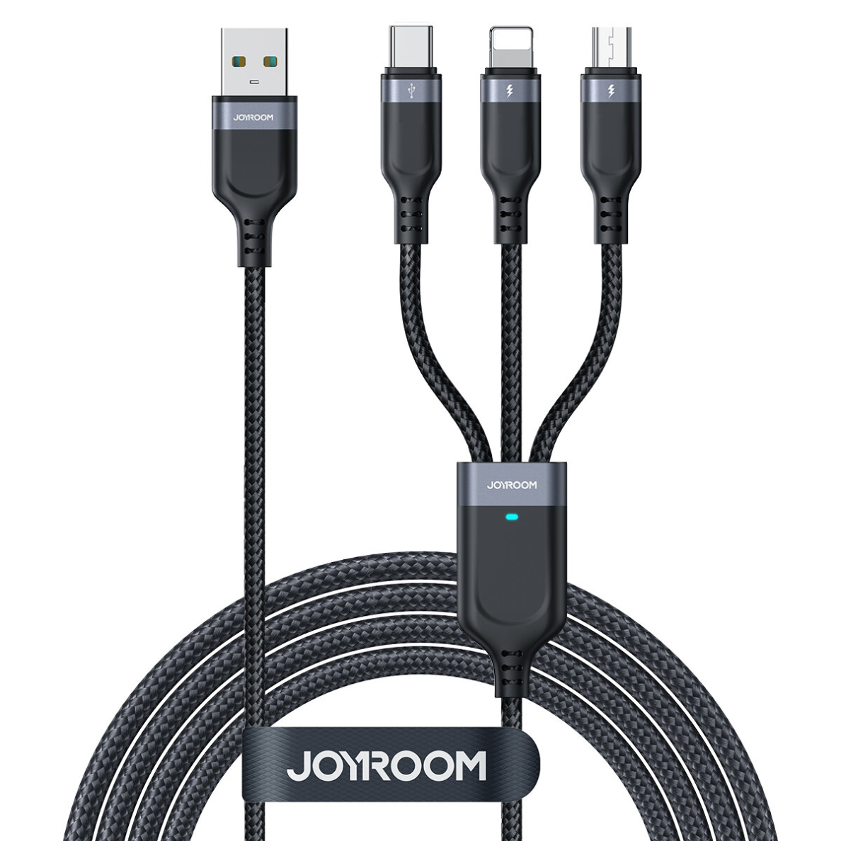 Joyroom Multi-Use Series 3-in-1 cable S-1T3018A18 Lightning USB-C micro USB 30 cm - black Joyroom Multi-Use Series 3-in-1 cable S-1T3018A18 Lightning USB-C micro USB 30 cm - black