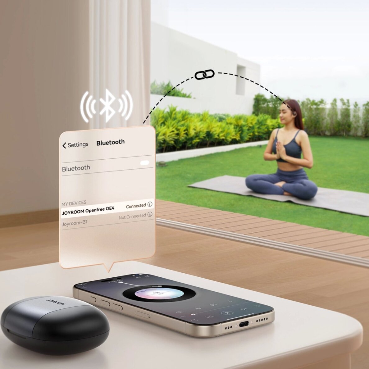 Belaidės atviros ausinės Joyroom Openfree JR-OE4 TWS – juodos 7 Belaidės atviros ausinės Joyroom Openfree JR-OE4 TWS – juodos 7