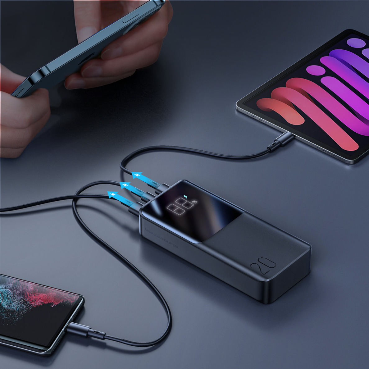 Joyroom power bank 22.5W 20000mAh PD QC3.0 AFC Juodas (JR-QP192) 1