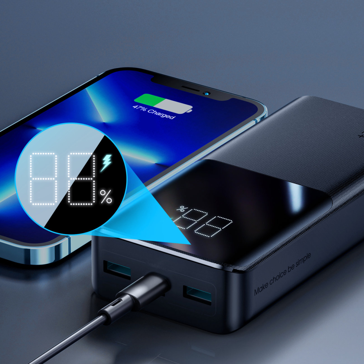 Joyroom power bank 22.5W 20000mAh PD QC3.0 AFC Juodas (JR-QP192) 3 Joyroom power bank 22.5W 20000mAh PD QC3.0 AFC Juodas (JR-QP192) 3