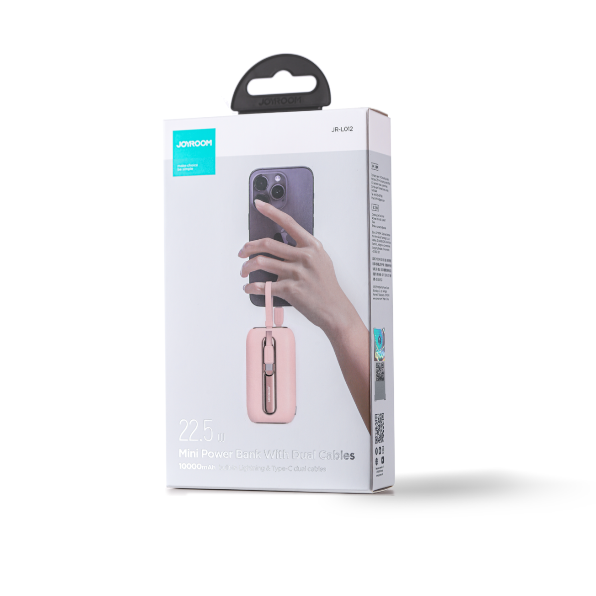 Joyroom powerbank 10000mAh Colorful Series 22.5W with 2 built-in USB C and Lightning cables pink (JR-L012) 3 Joyroom powerbank 10000mAh Colorful Series 22.5W with 2 built-in USB C and Lightning cables pink (JR-L012) 3