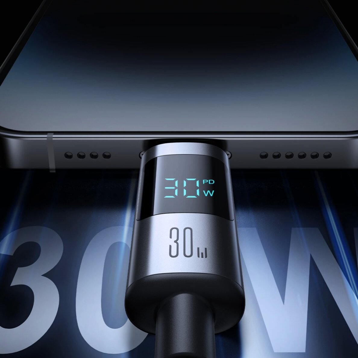 Įkrovimo kabelis Joyroom S-A16 Pro Prism Series 30W USB-C – Lightning su ekranu 1.2 m – juodas 2