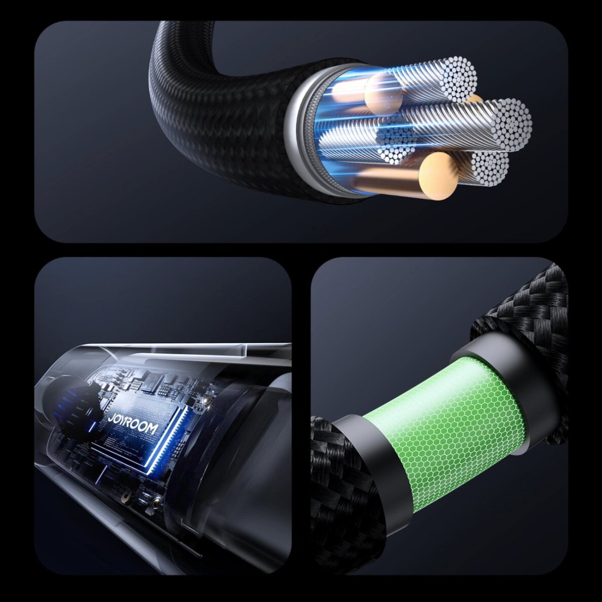 Įkrovimo kabelis Joyroom S-A16 Pro Prism Series 30W USB-C – Lightning su ekranu 1.2 m – juodas 6