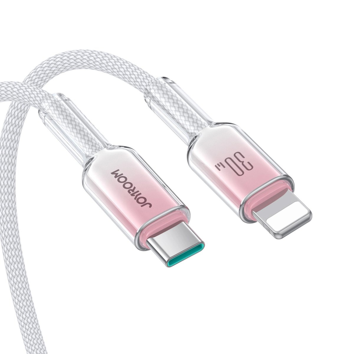 Joyroom S-A42 Crystal-Clear Series 30W USB-C / Lightning kabelis 1.2 m – baltas 6 Joyroom S-A42 Crystal-Clear Series 30W USB-C / Lightning kabelis 1.2 m – baltas 6