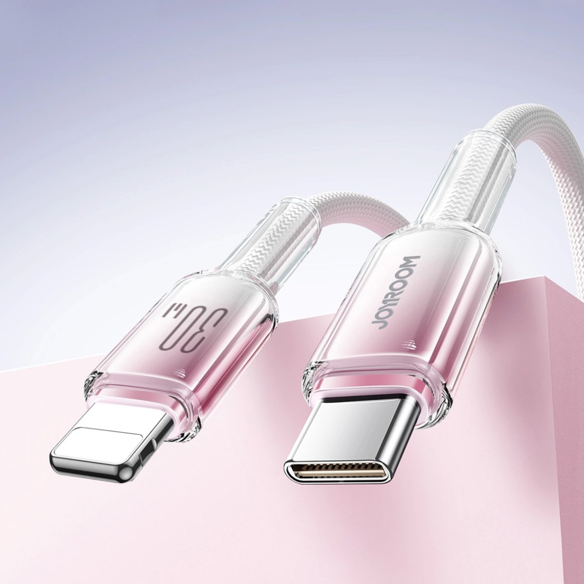 Joyroom S-A42 Crystal-Clear Series 30W USB-C / Lightning kabelis 1.2 m – baltas 7 Joyroom S-A42 Crystal-Clear Series 30W USB-C / Lightning kabelis 1.2 m – baltas 7