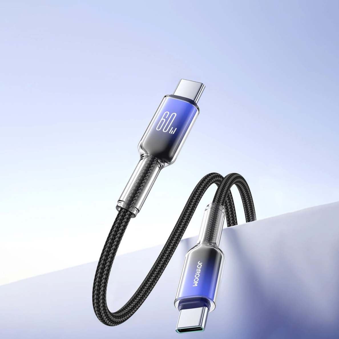 Joyroom S-A42 Crystal-Clear Series 60W USB-C / USB-C kabelis 1.2 m – juodas 9