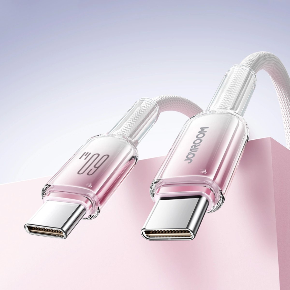 Joyroom S-A42 Crystal-Clear Series 60W USB-C / USB-C kabelis 1.2 m – baltas 8