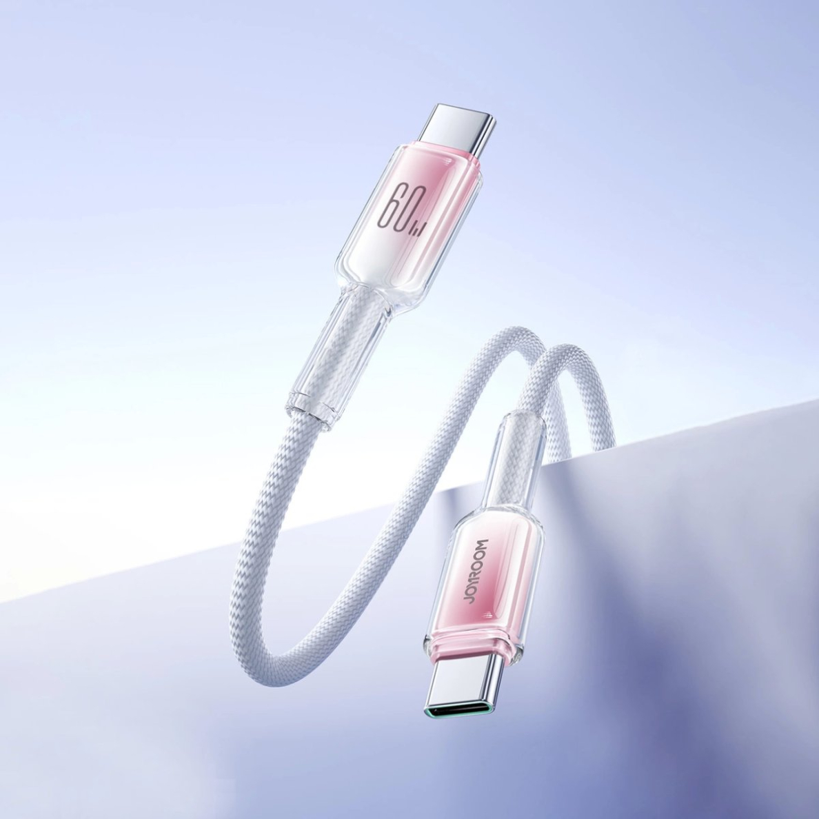 Joyroom S-A42 Crystal-Clear Series 60W USB-C / USB-C kabelis 1.2 m – baltas 9