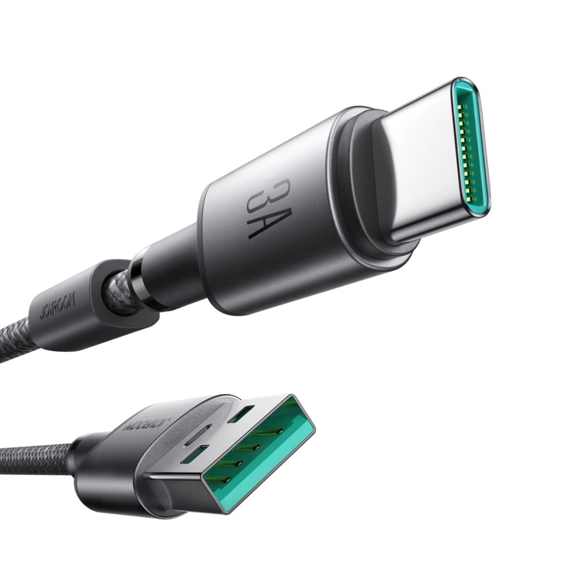 Joyroom S-A50 Unlimited Series 3A USB-A / USB-C kabelis su magnetiniu laikikliu 1.2 m – pilkas 1