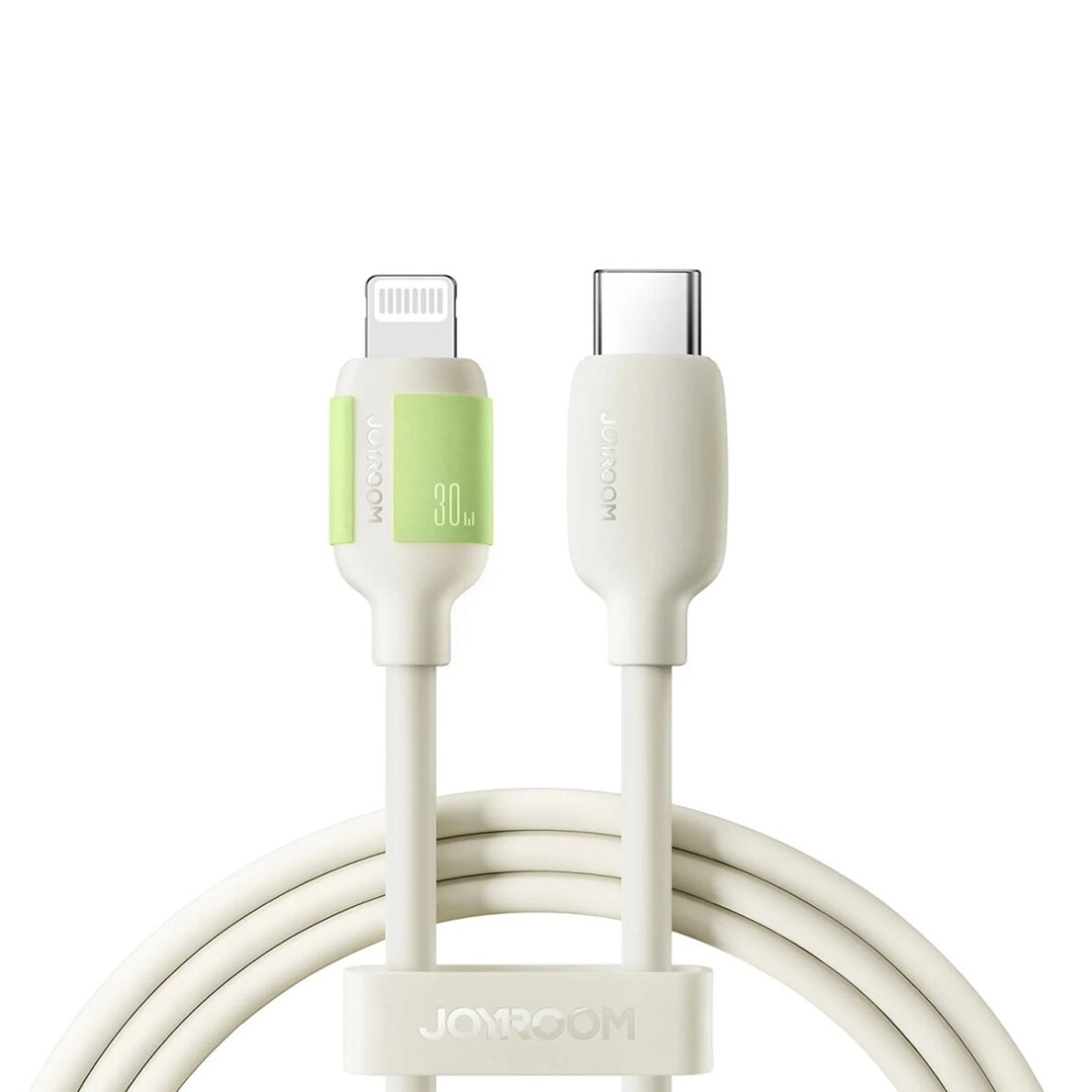 Įkrovimo kabelis Joyroom S-A53 30W USB-C – Lightning su fluorescuojančiu antgaliu 1.2 m – smėlio spalvos Įkrovimo kabelis Joyroom S-A53 30W USB-C – Lightning su fluorescuojančiu antgaliu 1.2 m – smėlio spalvos