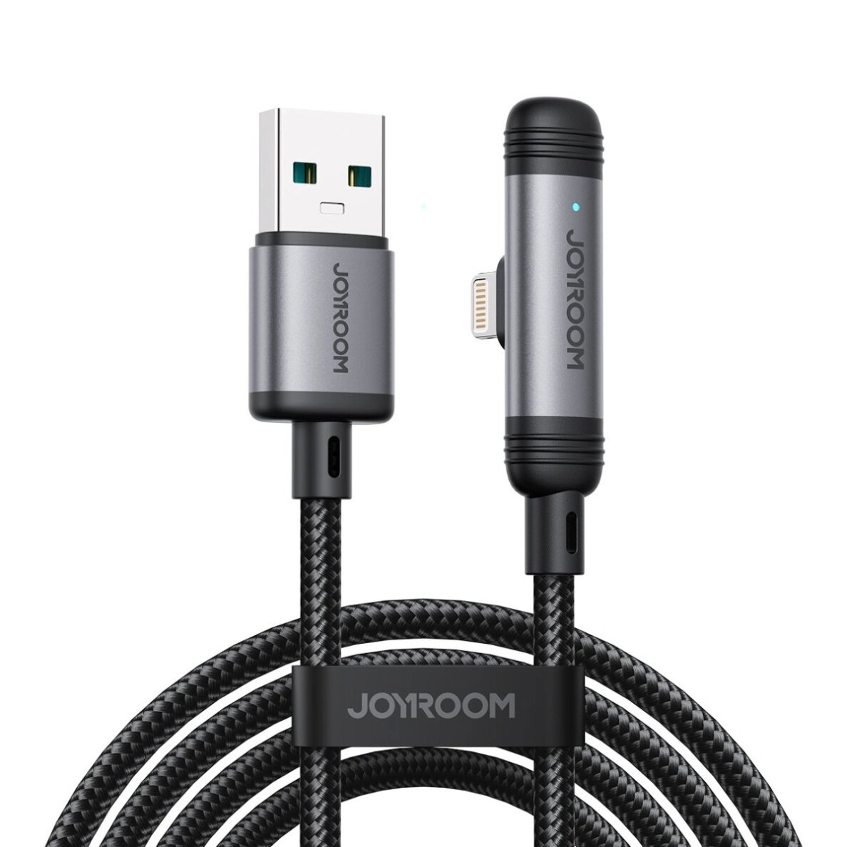Įkrovimo kabelis Joyroom S-A56 EnjoyX Series 90° USB-A – Lightning 3A 1.2 m – juodas