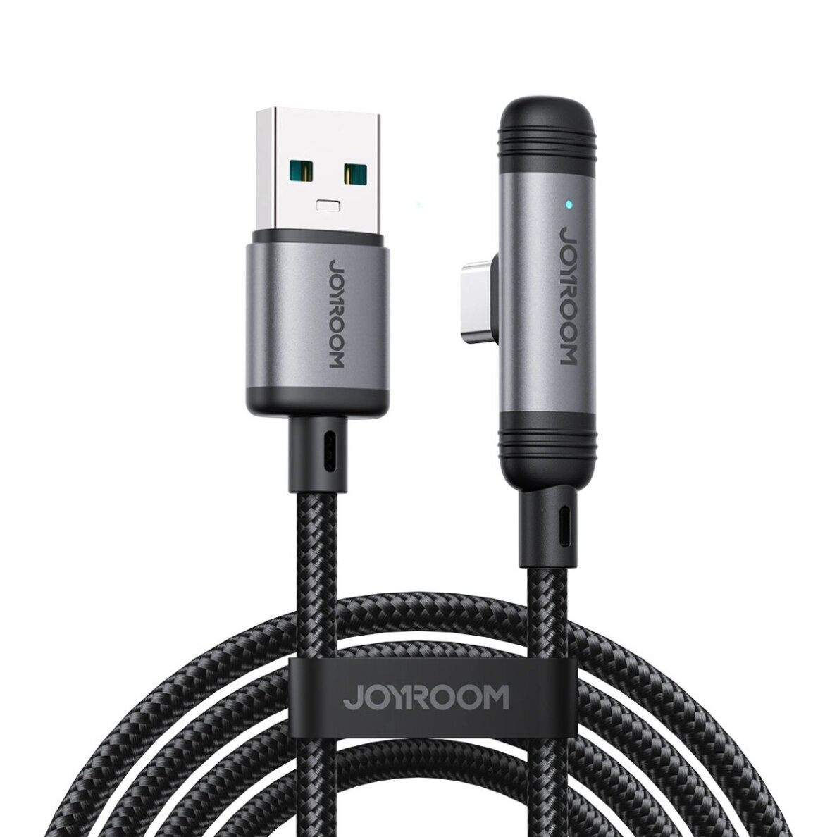 Įkrovimo kabelis Joyroom S-A56 EnjoyX Series 90° USB-A – USB-C 3A 1.2 m – juodas Įkrovimo kabelis Joyroom S-A56 EnjoyX Series 90° USB-A – USB-C 3A 1.2 m – juodas
