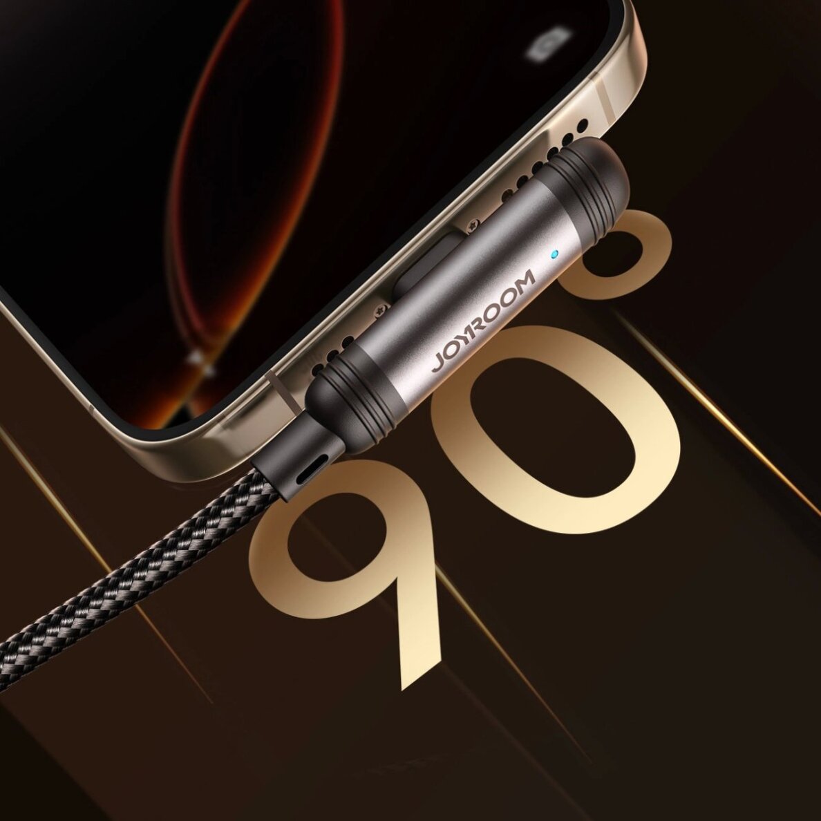 Įkrovimo kabelis Joyroom S-A56 EnjoyX Series 90° USB-C – Lightning 30W 1.2 m – juodas 3