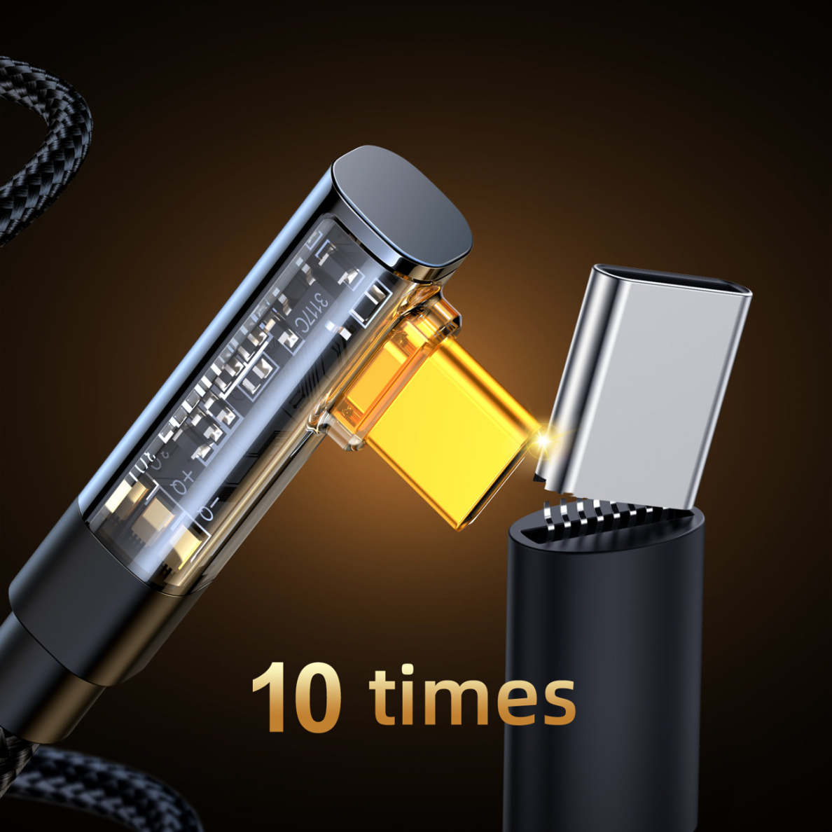 Joyroom USB C cable angled - USB C for fast charging and data transfer 100W 1.2 m Juodas (S-CC100A6) 15