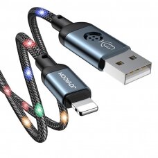 Kabelis Joyroom USB - Lightning sound-responsive LED backlight 2.4A 1.2m Pilkas (S-1230N16)