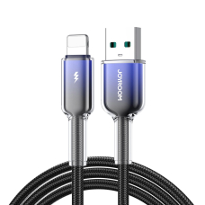 Joyroom S-A42 Crystal-Clear Series 3A USB-A / Lightning kabelis 1.2 m – juodas